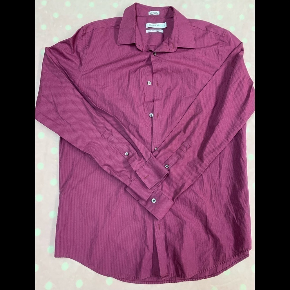 Calvin Klein cool tech no iron long sleeve button down shirt